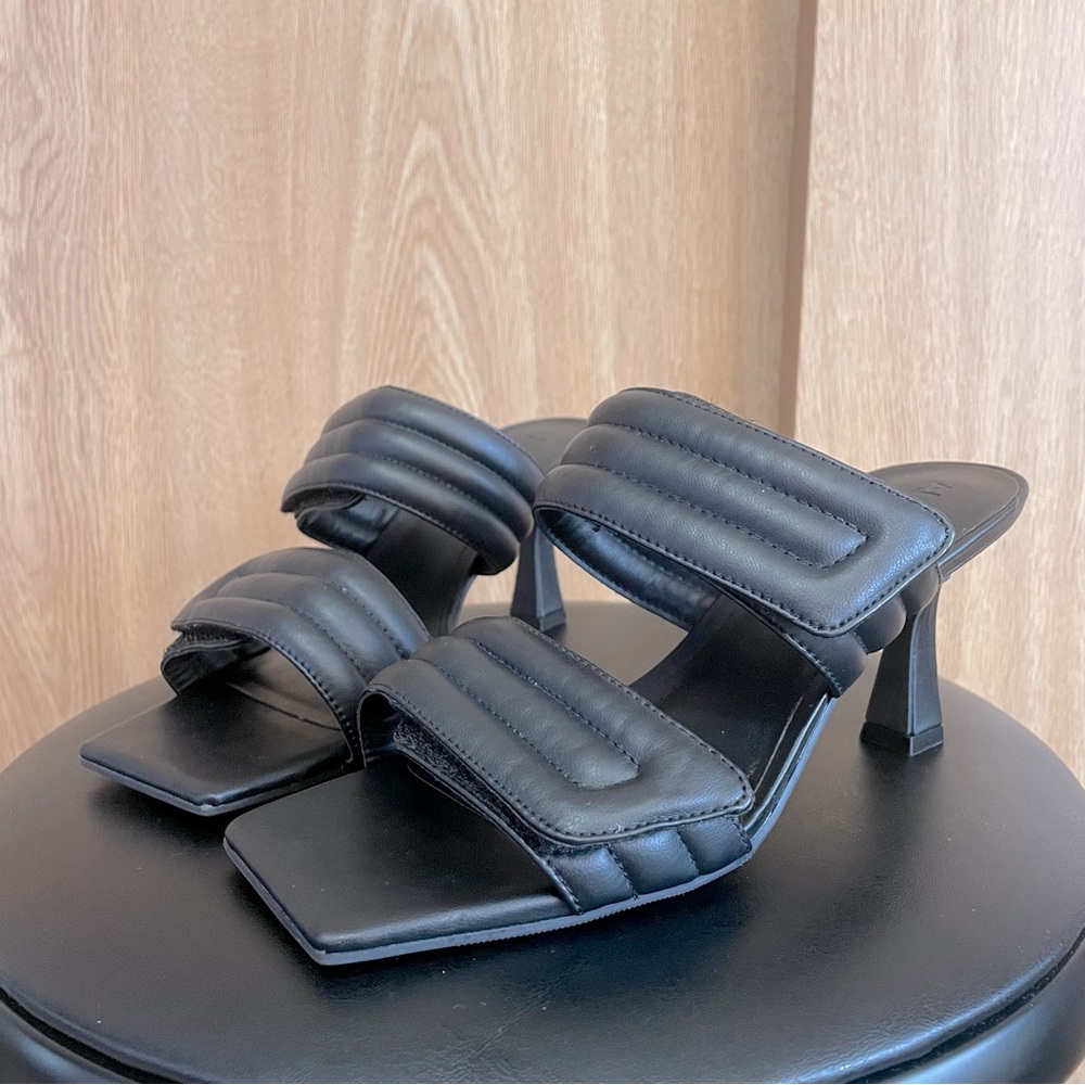 Abound Black Velcro Strap Heels